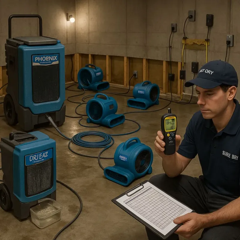 Structural Drying and Dehumidification process in Woonsocket, RI